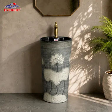 Chậu Sứ Mỹ Thuật Trụ EV-CĐC16