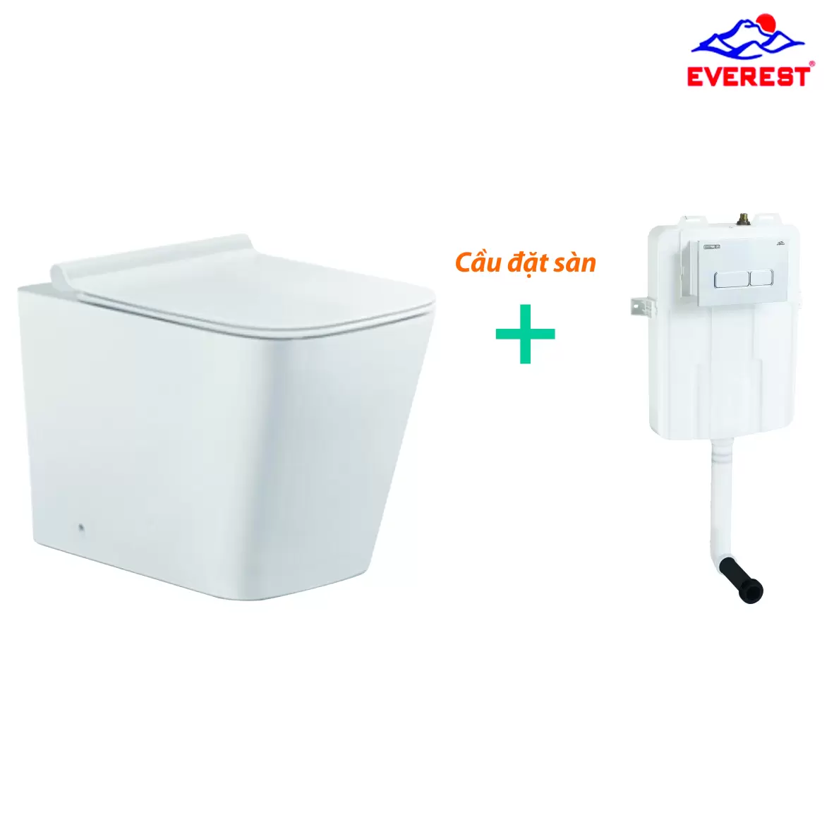 Bồn Cầu Đặt Sàn Két Nước Âm EVE-B23